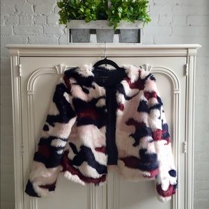 Cynthia Rowley Multi-Colored Fur Coat